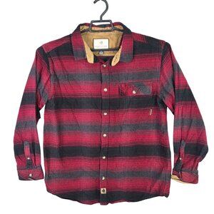 Mens Legendary Whitetails Red & Black Plaid Flannel Shirt Button Up Long Size L